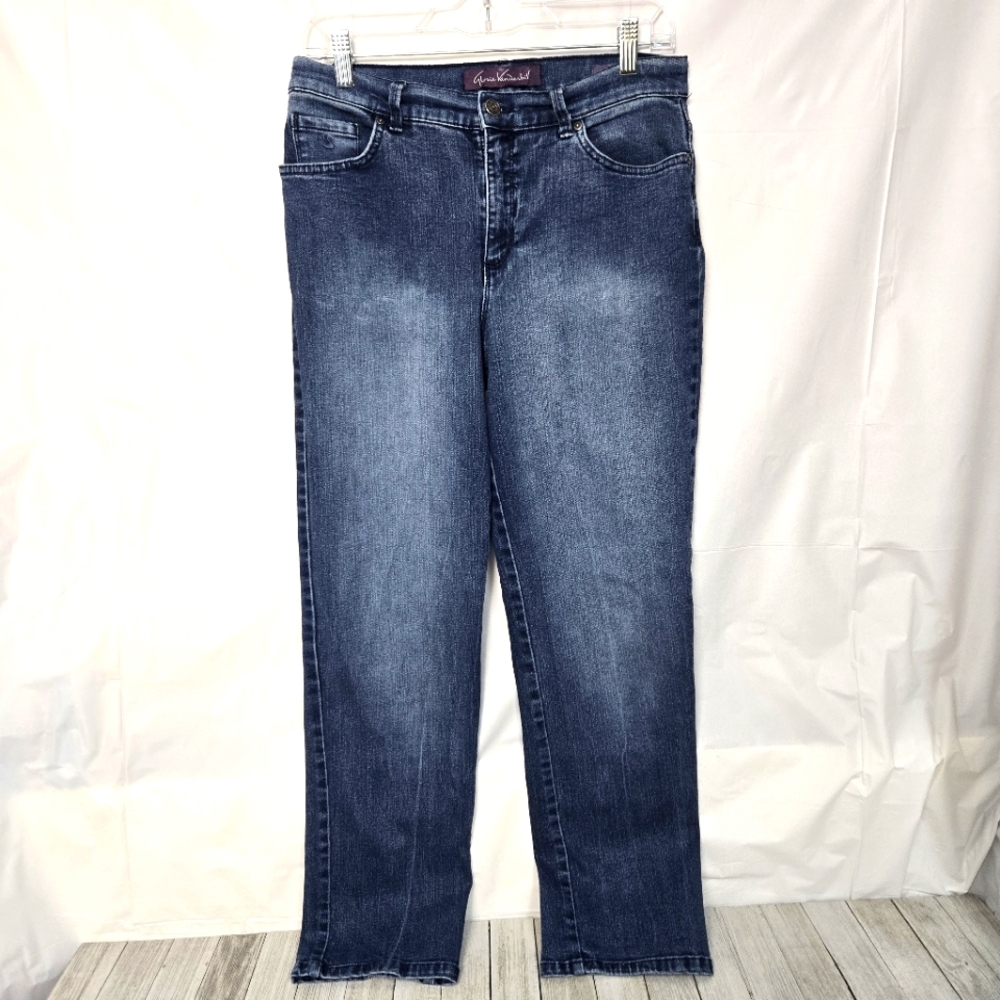 Gloria Vanderbilt Amanda Stretchy Floral Pocket Accents Women's 12 Short Jeans